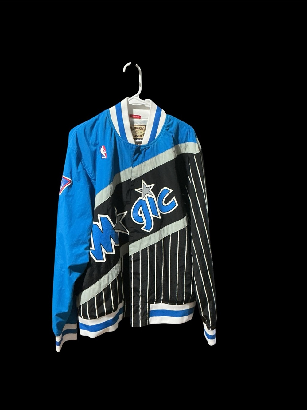 Mitchell & Ness Orlando Magic Blue, Black & White Varsity Jacket